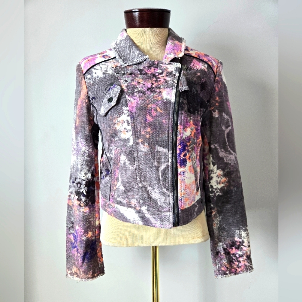 DEPT Cotton Denim Multi Colour Jacket. Size Medium